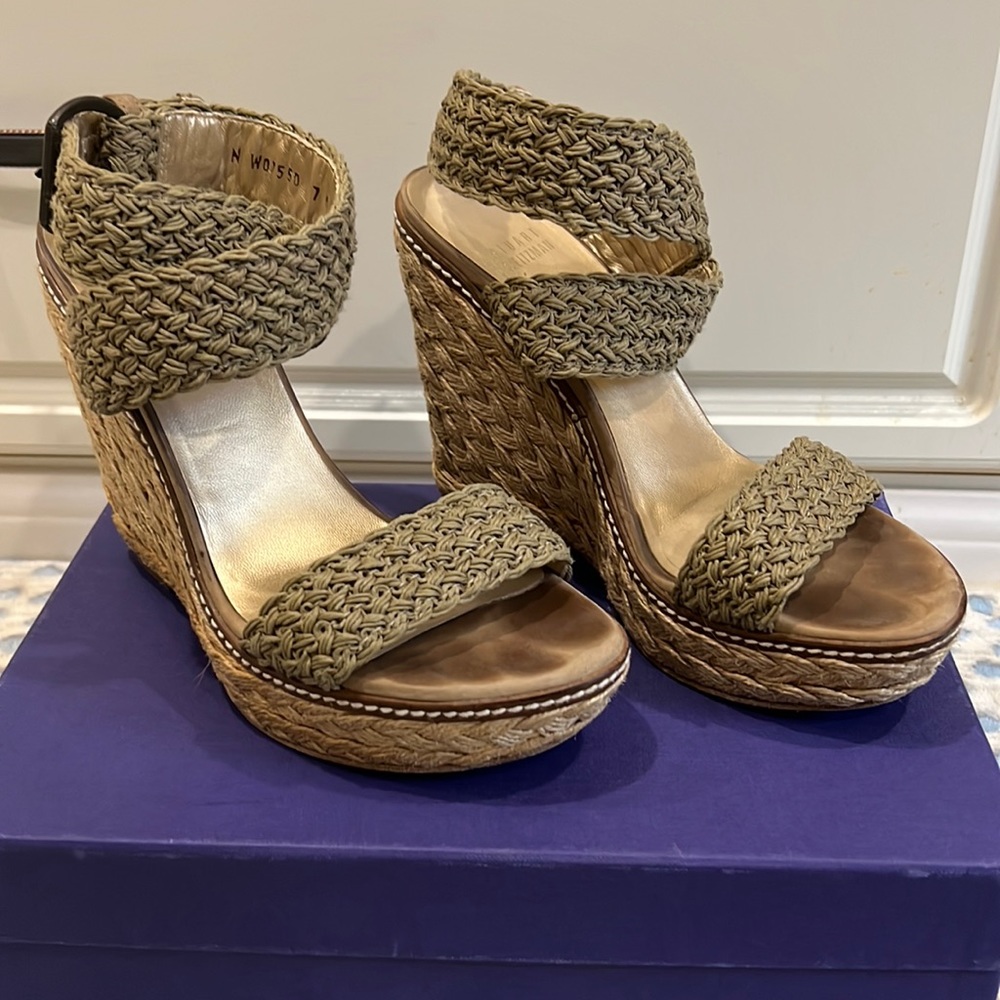 Stuart Weitzman Alex Swamp Crochet sandal